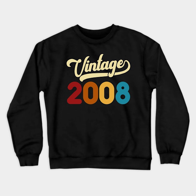 2008 Vintage Gift 12th Birthday Retro Style Crewneck Sweatshirt by Kimko